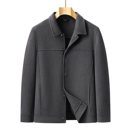 【新款DPX】大依优型翻领双面呢羊毛呢外套夹克男宽松加肥加大码上衣胖子休闲潮流 商品图0