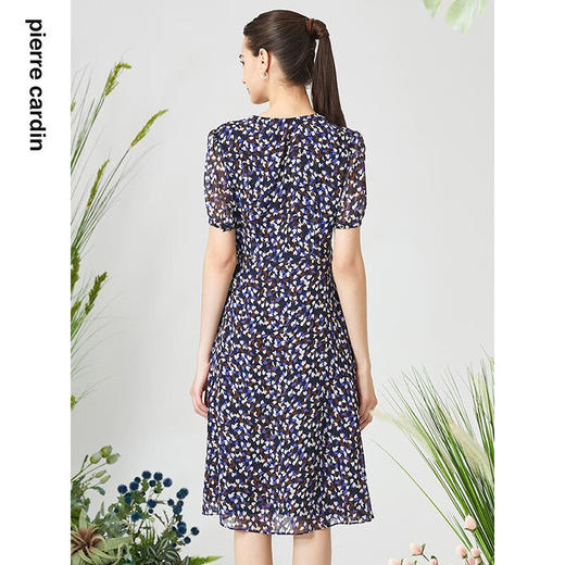 皮尔卡丹女装新款通勤修身印花百搭短袖连衣裙P3252D3151L3
 商品图2