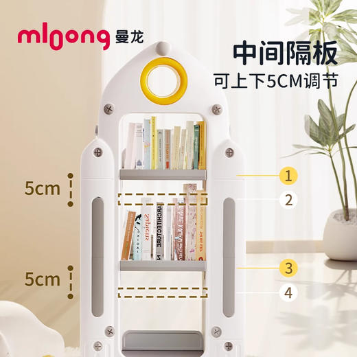 *曼龙mloong心愿屋绘本架 心愿屋儿童书架 家用收纳架 旋转一体落地书柜置物架玩具盒宝宝 商品图5