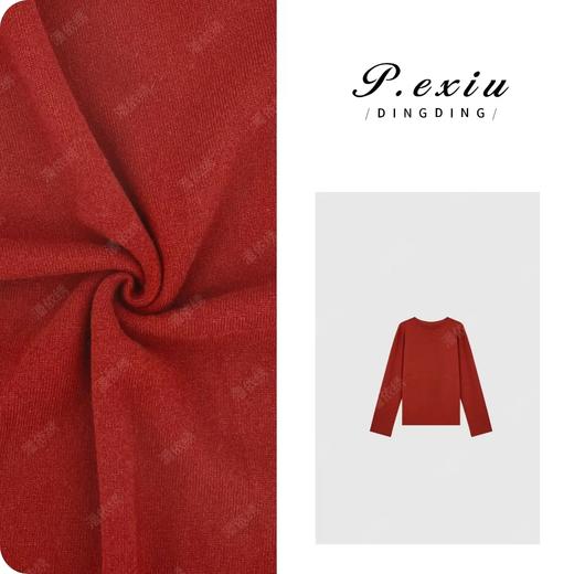 04-2潘依绣丁丁宠粉【焦糖布丁】100%绵羊毛高级感简约针织上衣 ZZ0630 商品图0