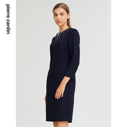 皮尔卡丹女装秋季新款通勤轻商务OL风修身连衣裙P1315E1878N2 商品图1