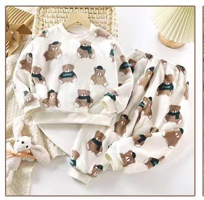 【MONZECIKOIMS法兰绒儿童家居服套装】不冻娃系列🔥 穿上宅家幸福感爆满💕，暖暖的像穿上了小太阳~ 商品图1