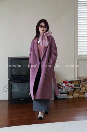 【门店同款】ENJOY2024年冬季柔韧与共瑰丽之夜腰带大衣 160045347