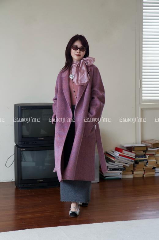 【门店同款】ENJOY2024年冬季柔韧与共瑰丽之夜腰带大衣 160045347 商品图0