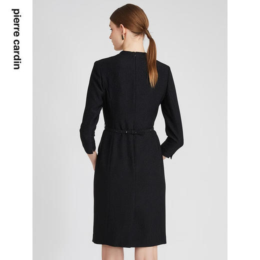 皮尔卡丹女装连衣裙三醋酸高级感商务通勤OL长袖裙子P2302E2919B0 商品图3
