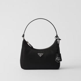 PRADA 普拉达 女士 Re-Edition 2005 珐琅金属三角形徽标再生尼龙迷你手袋 黑色 1N204M R064 F0002