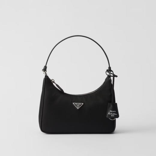 PRADA 普拉达 女士 Re-Edition 2005 珐琅金属三角形徽标再生尼龙迷你手袋 黑色 1N204M R064 F0002 商品图0