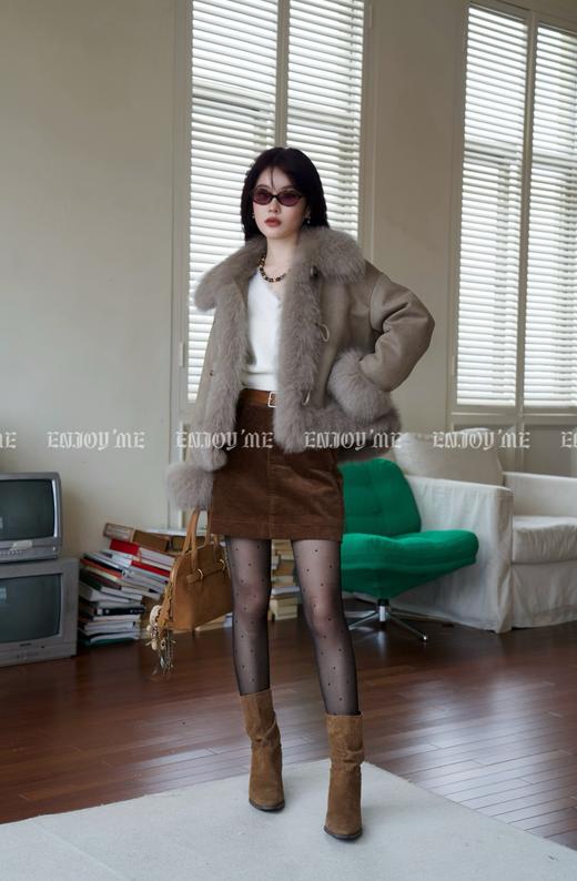 【门店同款】ENJOY冬季”福“贵晨雾庄园牛角扣羽绒皮草 160001328 商品图0