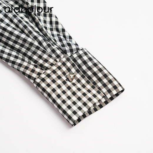 oldcolour春秋款气质百搭休闲收腰格子衬衫中外套女GO31042846 商品图4