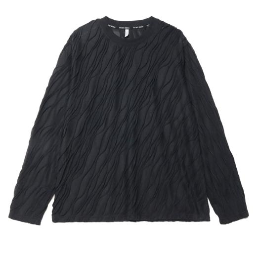 T363新款潮流男士圆领褶皱工艺长袖T恤时尚宽松舒适百搭ins潮 商品图5