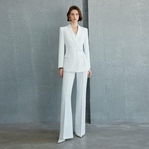 IWY/白色西装外套女高级感醋酸缎面新中式国风西服套装主持正装CP2078 商品图4