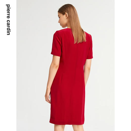 皮尔卡丹女装连衣裙简约时尚礼服小V领场合A字裙P1290D1122R0
 商品图3