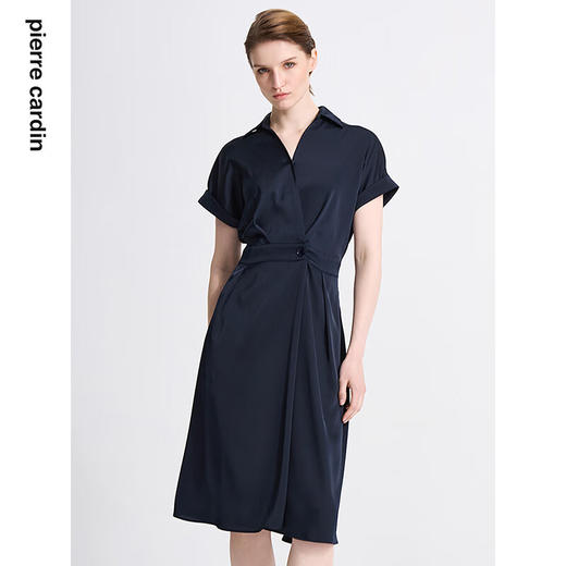 皮尔卡丹女装夏季新款通勤时尚都市双色短袖连衣裙C42DS12
 商品图6