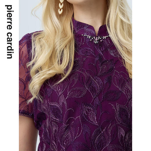 皮尔卡丹女装连衣裙夏季新中式气质宴会刺绣旗袍裙P3223D3072Z2
 商品图3