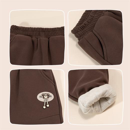 贝贝怡童装儿童冬季夹棉裤子2024新款男童加厚保暖运动裤洋气卫裤ZB4DK020 商品图3