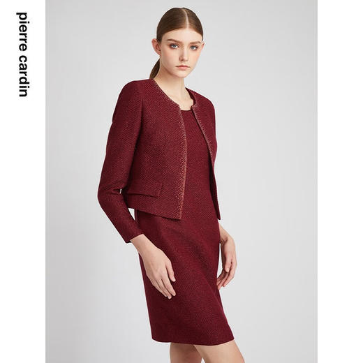 皮尔卡丹女装秋新款复古小香风淑女短外套P2310U2961T0
 商品图2