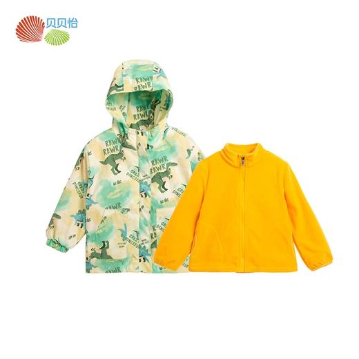 贝贝怡儿童冲锋衣内胆两件套冬装2024新款男女童三合一外套登山服ZB3DS016 商品图4