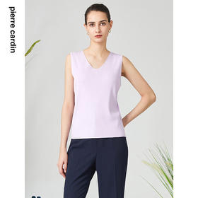 皮尔卡丹女装背心吊带简约百搭浅紫色通勤针织内搭P3199K3165Z0
