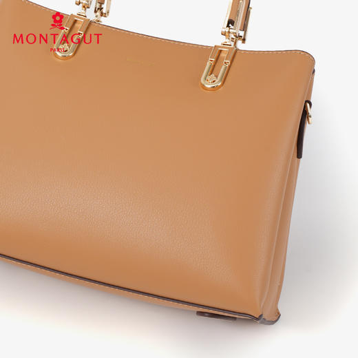 法国梦特娇秋冬时髦OL百搭牛皮斜挎手提包 商品图4