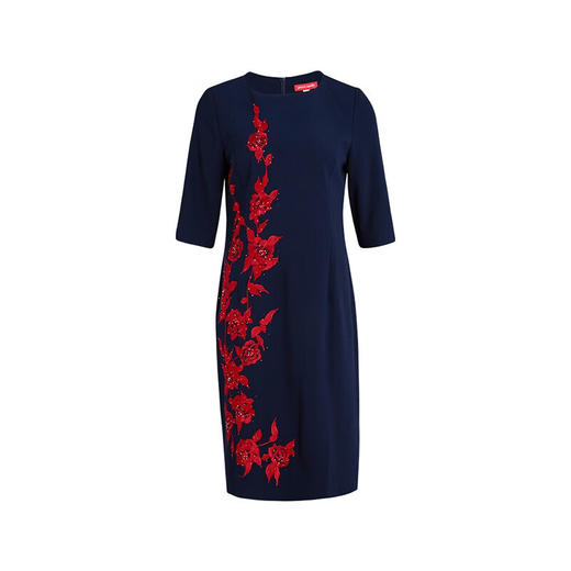 皮尔卡丹女装夏季新款通勤淑女修身职业连衣裙P2137E2086N3
 商品图4