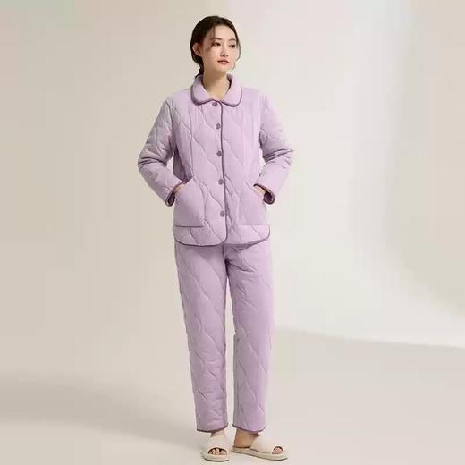 康妮雅女式长裤长袖开襟套装 商品图0