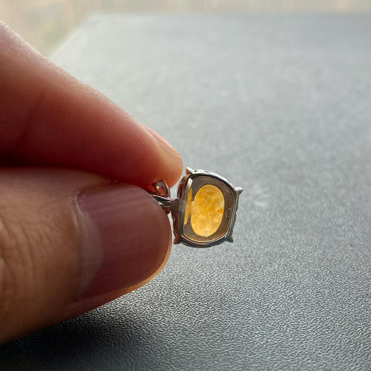 高冰种黄翡苹果18k白金钻石镶嵌 商品图8