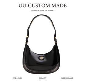 TORY BURCH 汤丽柏琦 Robinson 磁扣开合可调节肩带 牛皮皮革 腋下包新月包手提单肩包 女款 黑色（CB）