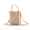 PRADA 普拉达 女士 Panier 珐琅金属三角形徽标皮革提挎包 米色 1BA217 2ERX F0036 OOO 商品缩略图0