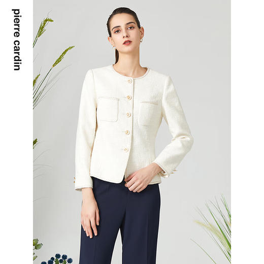 皮尔卡丹女装法式小香风都市淑女通勤气质外套P3112U3035W0
 商品图3