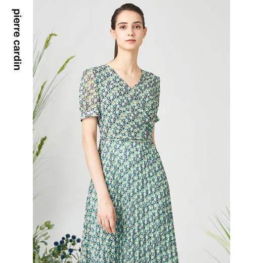 皮尔卡丹女装夏季新款通勤淑女修身百搭连衣裙P3250D3080G3
 商品图3