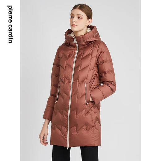 皮尔卡丹女装羽绒服时尚保暖绗线通勤连帽羽绒服P2493Y2413C0
 商品图2