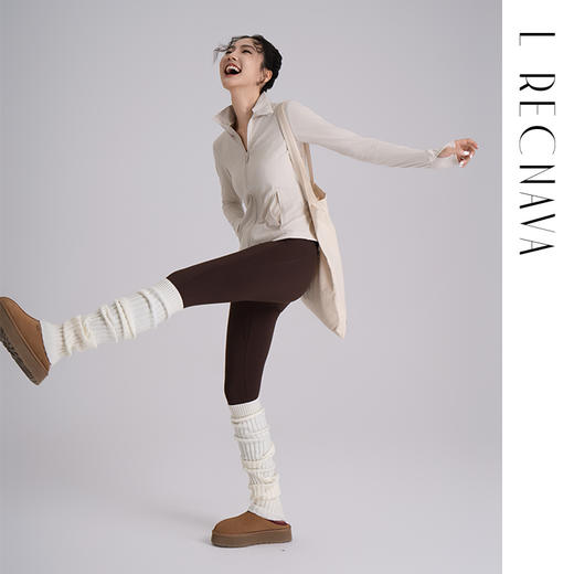 【高弹面料】修身拉链后背隐藏镂空外套 全拉链方便穿脱 收腰显瘦 两侧拉链口袋 抗起球 不掉色 商品图2