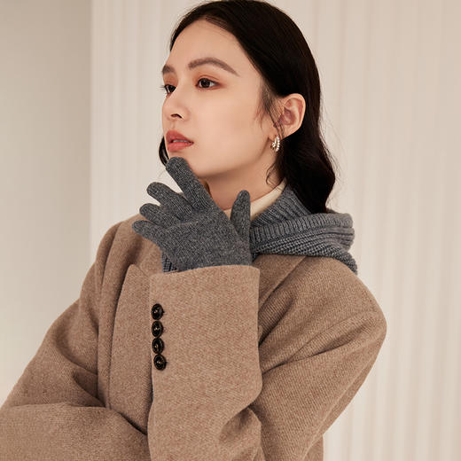 SIGGI 100%羊毛纯色保暖手套 商品图5