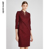 皮尔卡丹女装冬季新款酒红色小立领中长款连衣裙P2435E2850T0
 商品缩略图3