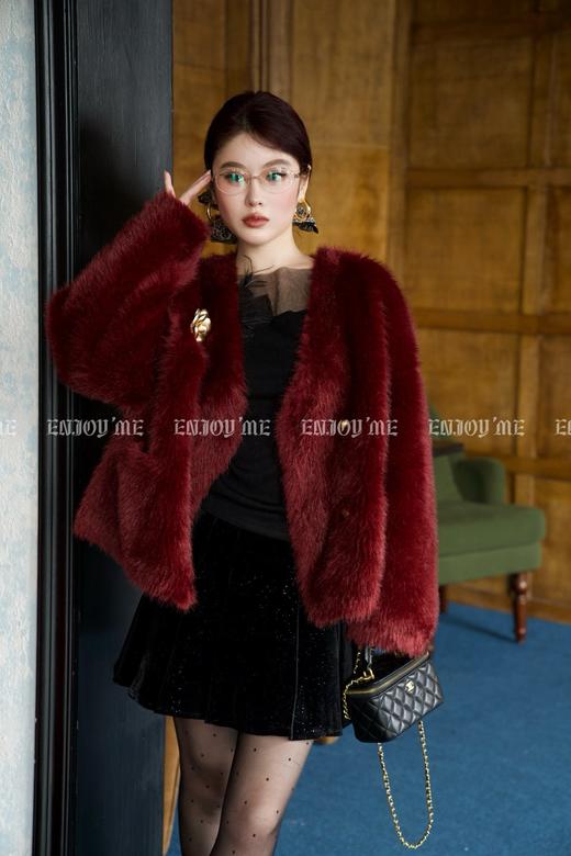 【门店同款】ENJOY冬季自由意志古铜扣毛外套 159945022 商品图10