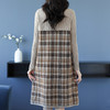 CC-16-9209半高领加厚女套头拼接格子宽松打底衫秋冬季中长款大码连衣裙 商品缩略图3