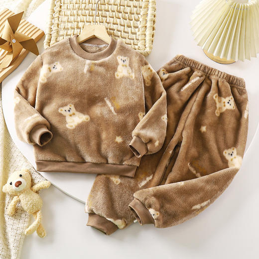 【MONZECIKOIMS法兰绒儿童家居服套装】不冻娃系列🔥 穿上宅家幸福感爆满💕，暖暖的像穿上了小太阳~ 商品图3