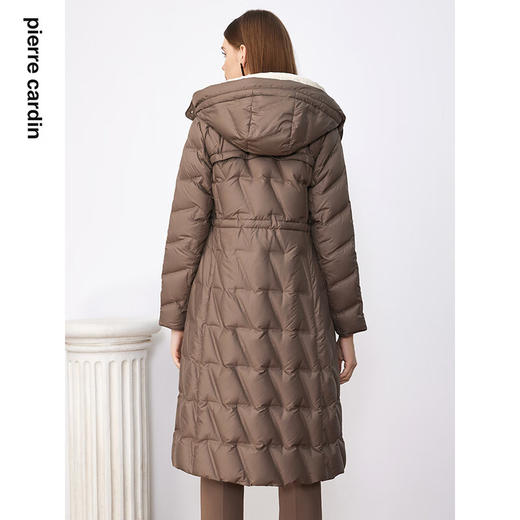 皮尔卡丹女装羽绒服冬季咖色中长款宴会时尚保暖外套P3493Y3402K1
 商品图2