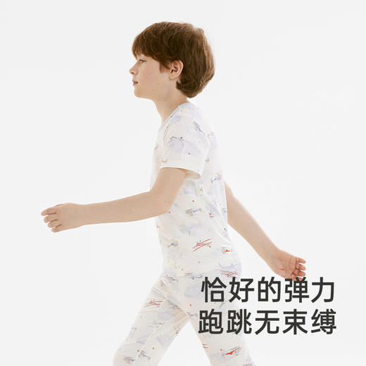 【商场同款】英氏儿童家居服上衣夏季短袖透气竹纤维睡衣男童女童 商品图2