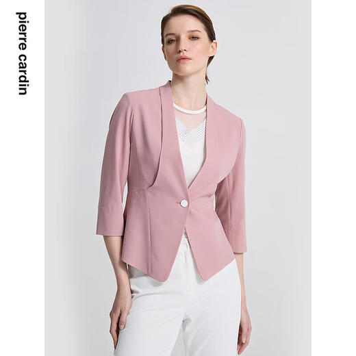 皮尔卡丹女装春季新款多色西服外套时尚简约气质上衣C41UL02
 商品图4