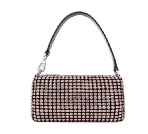 alexander wang亚历山大王 heiress系列水钻 牛皮 小拎包单肩包腋下包手提包手拿包 迷你 女款 粉色 商品图0