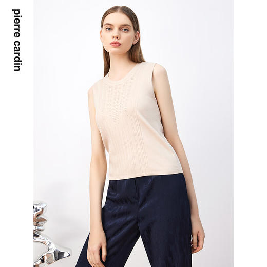 迪安诺女装毛针织衫浅米色修身辣妹短上衣吊带背心女N3399K3332M1
 商品图4