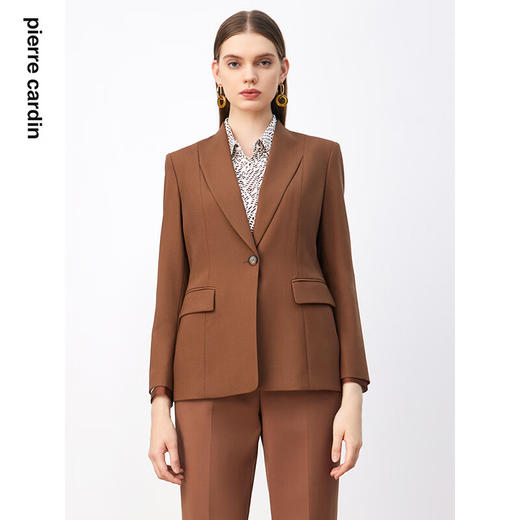 皮尔卡丹女装时尚秋冬美拉德色通勤干练西服外套P3348U3959M0
 商品图0