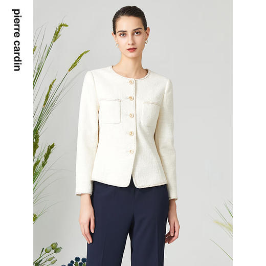 皮尔卡丹女装法式小香风都市淑女通勤气质外套P3112U3035W0
 商品图0