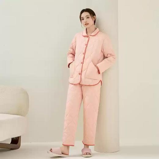 康妮雅女式长裤长袖开襟套装 商品图1