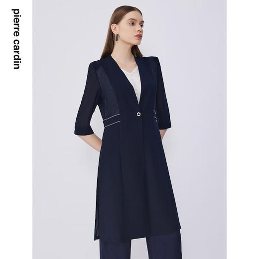皮尔卡丹女装风衣简约知性轻薄通勤七分袖风衣P2215G2034N0
 商品图1