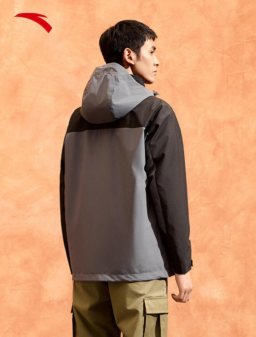 安踏（ANTA）防泼水外套男两件套秋冬季户外运动休闲保暖梭织上衣152447629 基础黑/男装灰-4 商品图2