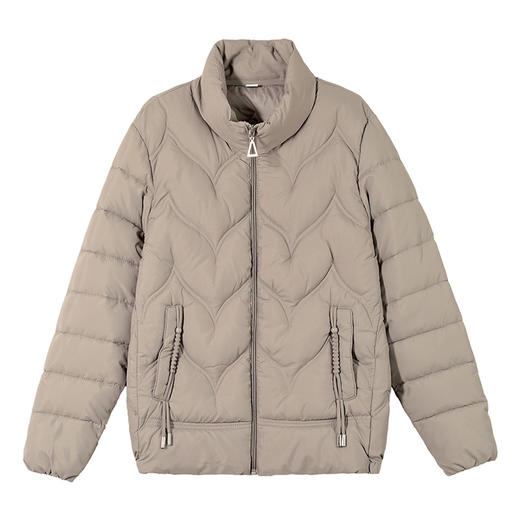 TZF-妈妈装立领防风保暖棉衣休闲简约纯色有内袋开衫外套 商品图4