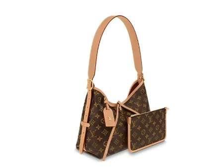 LOUIS VUITTON Carryall PM 经典老花满印 涂层帆布拼牛皮饰边 子母包手提单肩包托特包 小号女款 棕色 商品图0