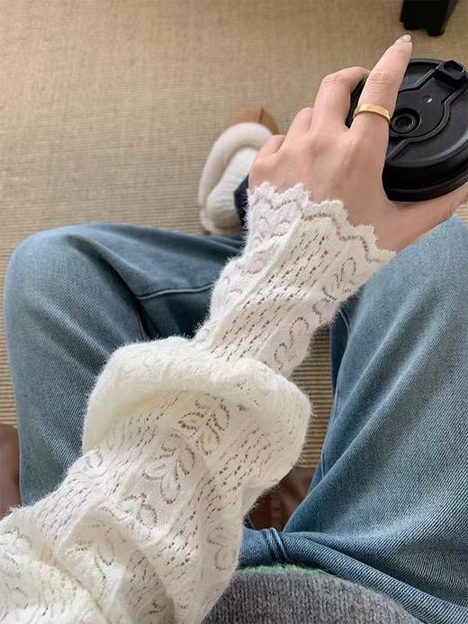 名媛美半高领花瓣打底衫 小灯笼荷叶袖美妙衫 商品图8